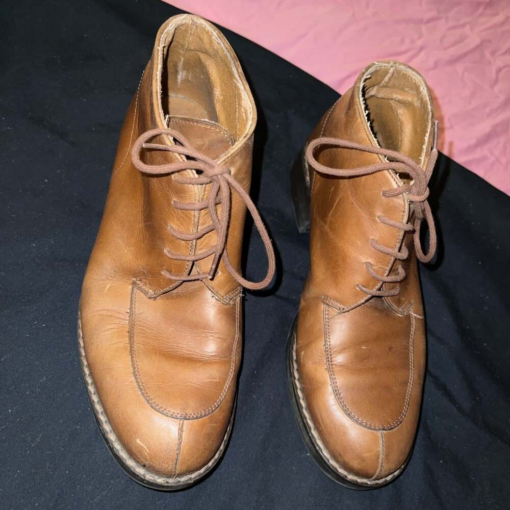 Vintage Timberland Women's Brown Leather Ankle Boots Size 8 M 98103